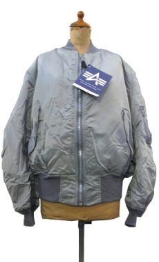 画像1: "ALPHA INDUSTRIES" MA-1 Flight Jacket Dead Stock -made in USA-　Silver Grey　size Small (1)