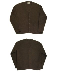 画像2: 1960's "Original Style" Wool Cardigan　BROWN　size M - L (表記 L) (2)