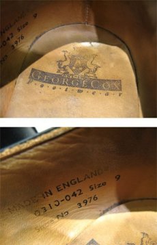 画像5: "GEORGE COX" V-Sole Monk Strap Leather Shoes -made in ENGLAND-　BLACK　size UK 9 (28 cm) (5)