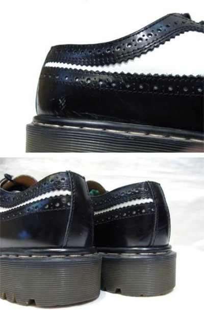 画像1:  Dr.Martins Wing Tip Leather Shoes made in England　Black / White　size UK 8 (27 cm)