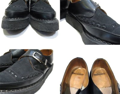 画像1: "GEORGE COX" V-Sole Monk Strap Leather Shoes -made in ENGLAND-　BLACK　size UK 9 (28 cm)