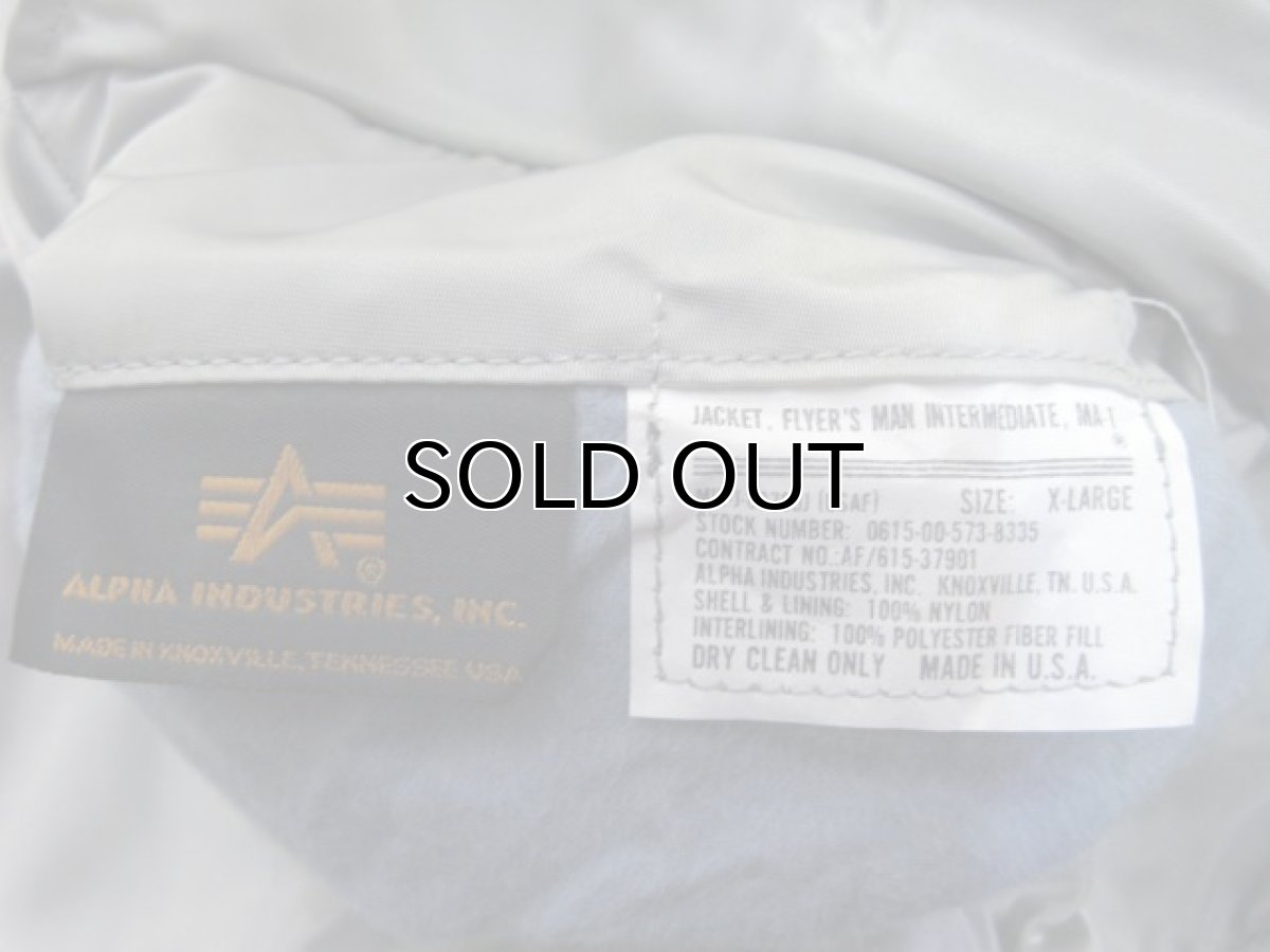 画像5: "ALPHA INDUSTRIES" MA-1 Flight Jacket Dead Stock -made in USA-　Silver Grey　size Small (5)