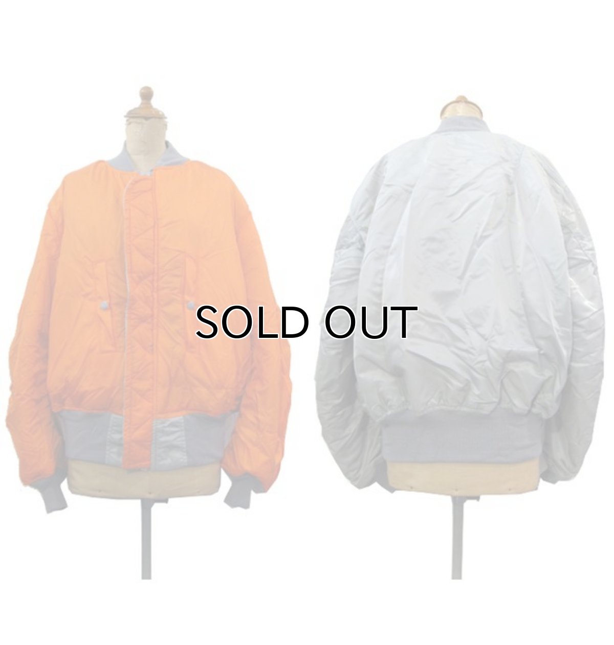 画像2: "ALPHA INDUSTRIES" MA-1 Flight Jacket Dead Stock -made in USA-　Silver Grey　size Small (2)