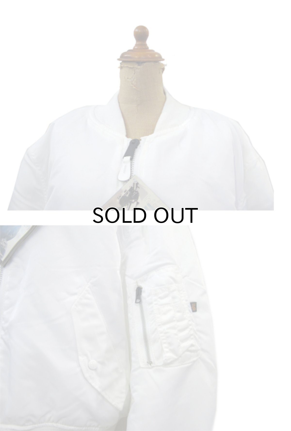 画像2: "ALPHA INDUSTRIES" MA-1 Grand Crew Jacket Dead Stock -made in USA- WHITE size L  /  XL (2)