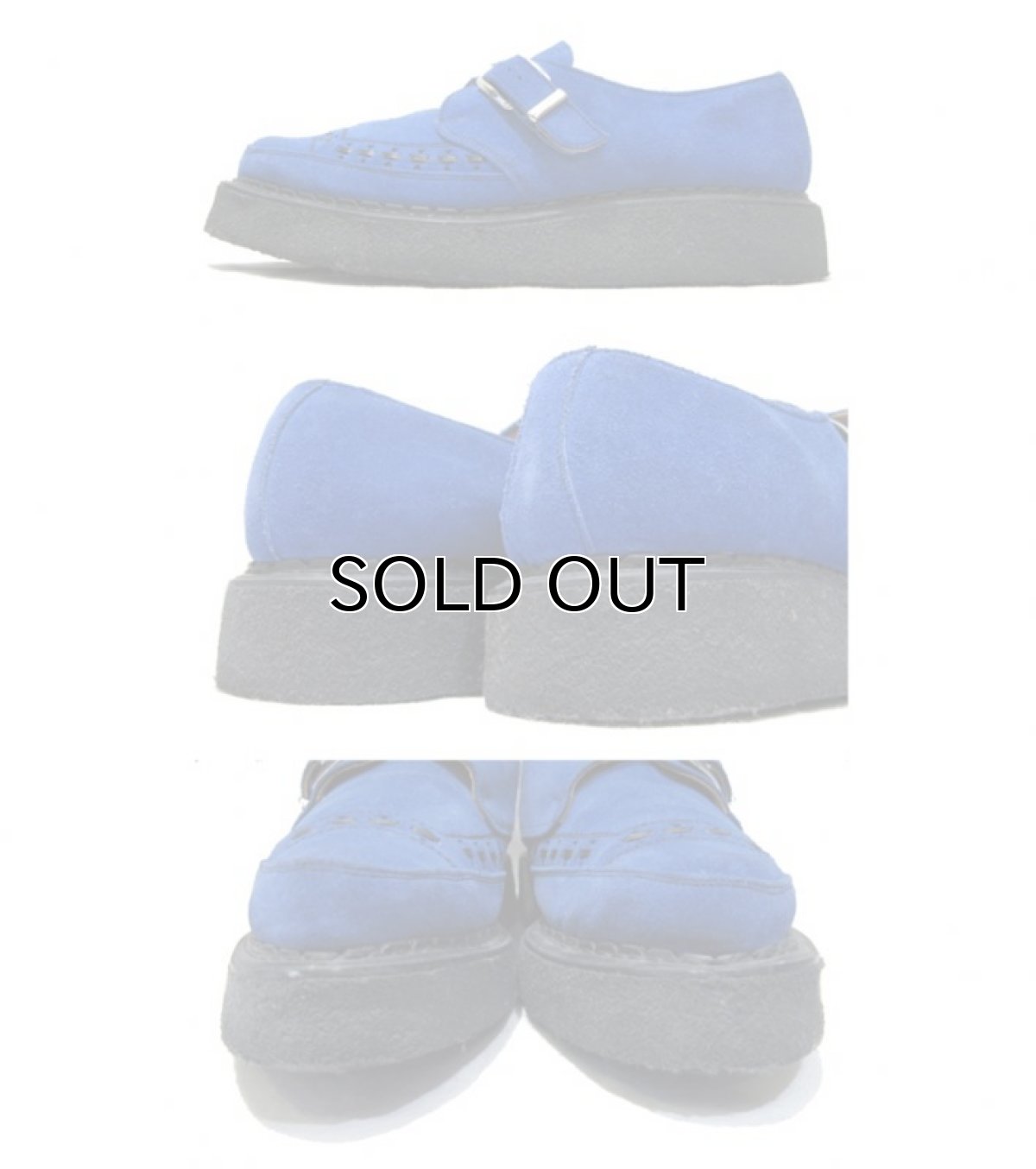 画像3: "GEORGE COX" V-Sole Monk Strap Leather Shoes -made in ENGLAND- BLUE size UK 9 (28 cm) (3)