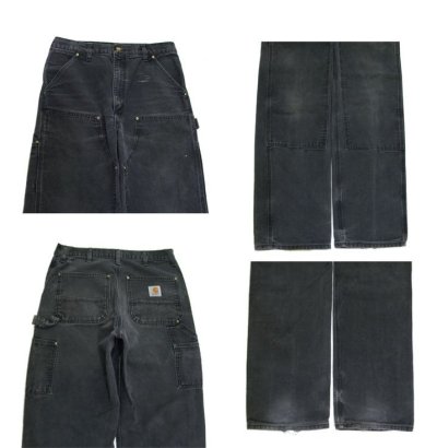 画像1: "Carhartt" Double Knee Duck Pants made in USA　color : BLACK　size w 31.5 inch