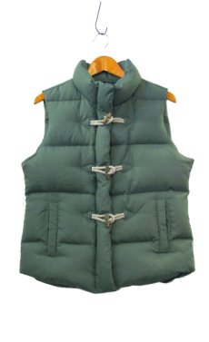 画像4: "J.CREW" Toggle Front Down Vest　GREEN　size M (表記 M) (4)