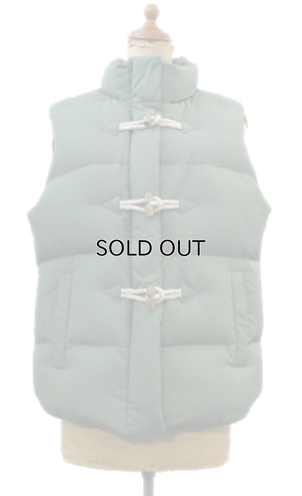 画像1: "J.CREW" Toggle Front Down Vest　GREEN　size M (表記 M) (1)