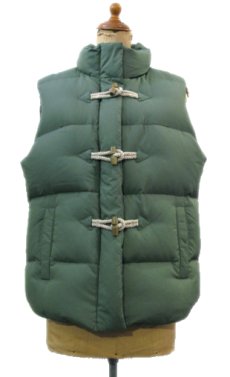 画像1: "J.CREW" Toggle Front Down Vest　GREEN　size M (表記 M) (1)