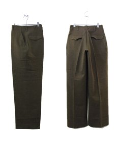 画像2: 1950's U.S.Military Wool Field Trousers Dead Stock　Olive Green　size w 29 inch (2)