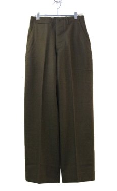 画像1: 1950's U.S.Military Wool Field Trousers Dead Stock　Olive Green　size w 29 inch (1)