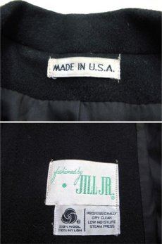 画像3: 1980's "Jill Jr." Melton Wool Double Breast Long Coat -made in USA-　BLACK　size M (表記 不明) (3)