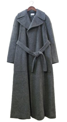 画像1: 1990's "DKNY" Mohair Wool Long Coat　Charcoal Grey　size M (表記 不明) (1)