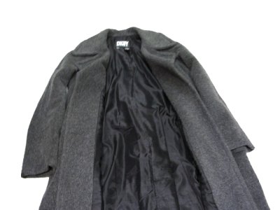 画像2: 1990's "DKNY" Mohair Wool Long Coat　Charcoal Grey　size M (表記 不明)