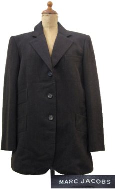 画像1: MARC JACOBS Wool / Linen 3-Button Tailored Jacket -made in USA-　BROWN　sizes (表記 8) (1)