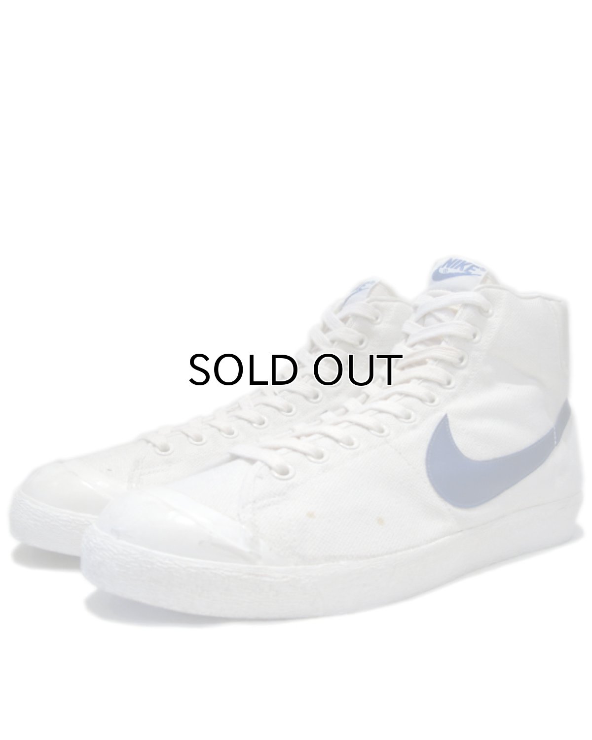 画像1: 1980's NIKE "BLAZER" Hi-Cut Canvas Sneaker -made in KOREA-　White / Blue　size 12 1/2 (約 30.5cm) (1)