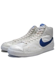 画像1: 1980's NIKE "BLAZER" Hi-Cut Canvas Sneaker -made in KOREA-　White / Blue　size 12 1/2 (約 30.5cm) (1)