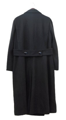 画像2: 1980's "Jill Jr." Melton Wool Double Breast Long Coat -made in USA-　BLACK　size M (表記 不明) (2)