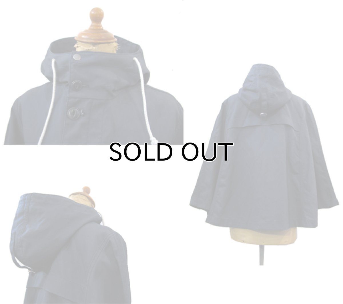 画像2: YMC "You Must Create London" All Cotton Poncho NAVY size Free (表記 XXS) (2)