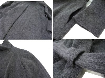 画像1: 1990's "DKNY" Mohair Wool Long Coat　Charcoal Grey　size M (表記 不明)