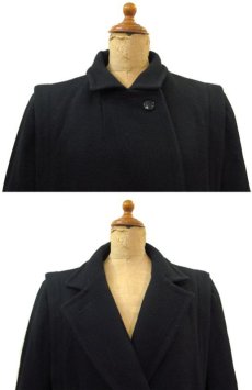 画像5: 1980's "Jill Jr." Melton Wool Double Breast Long Coat -made in USA-　BLACK　size M (表記 不明) (5)