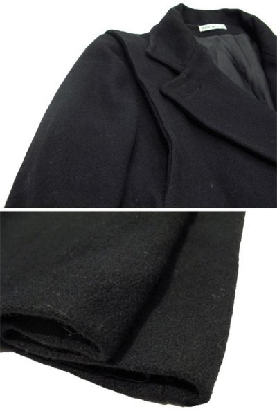 画像2: 1980's "Jill Jr." Melton Wool Double Breast Long Coat -made in USA-　BLACK　size M (表記 不明)