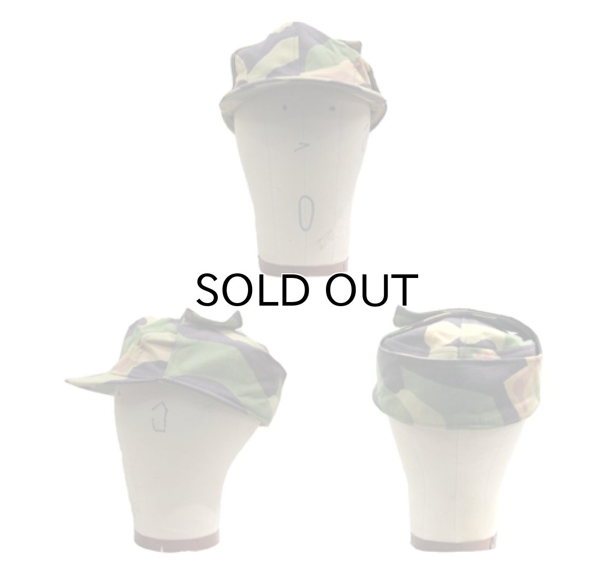 画像2: 1960's Czech Military Flap Cap Dead Stock Camouflage size 内周 58cm (表記 59) (2)