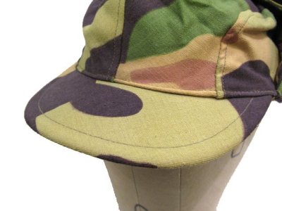 画像2: 1960's Czech Military Flap Cap Dead Stock　Camouflage　size 内周 58cm (表記 59)
