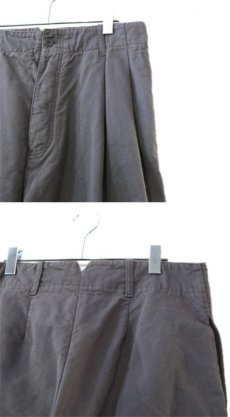 画像4: "BOTTEGA VENETA" Cotton Pique Two-Tuck WideTrousers -made in ITALY-　GREY　size w 33 inch (4)