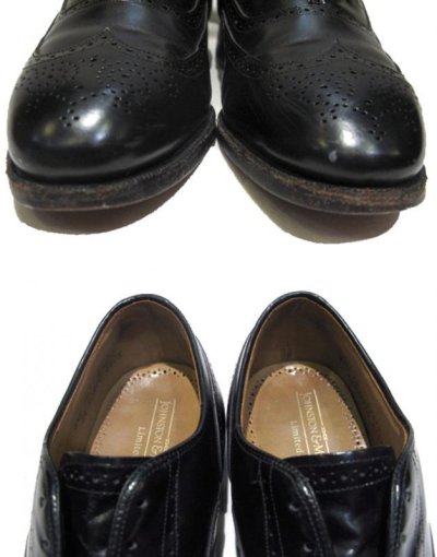 画像1: Johnston & Murphy Full Brogue Leather Shoes　BLACK　size 8.5 ( 26.5cm )