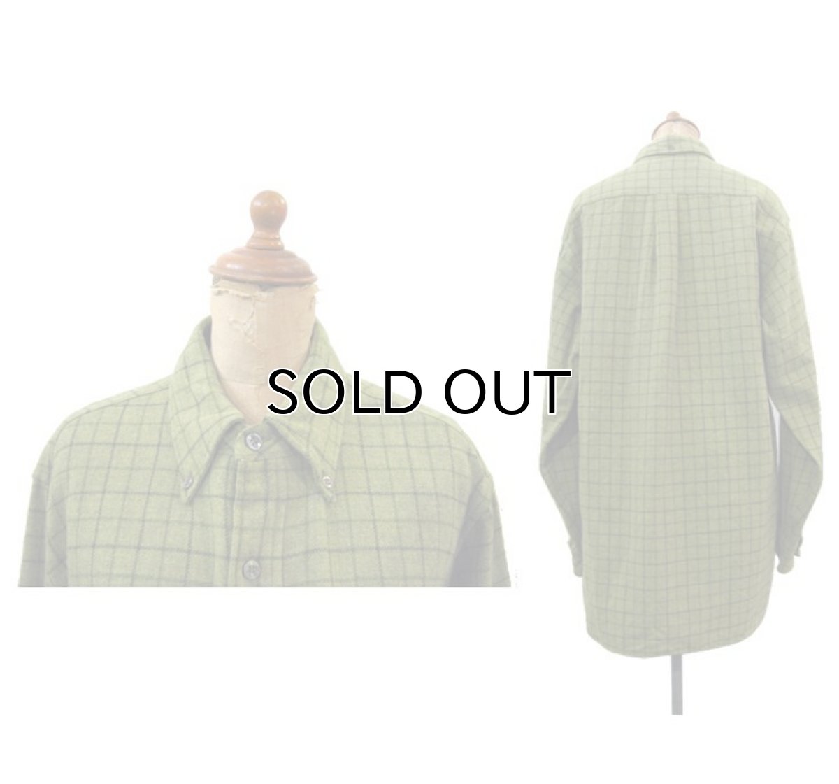 画像2: 1960's "Pendleton" L/S Wool B/D Shirts　GREEN　size L (表記 L) (2)