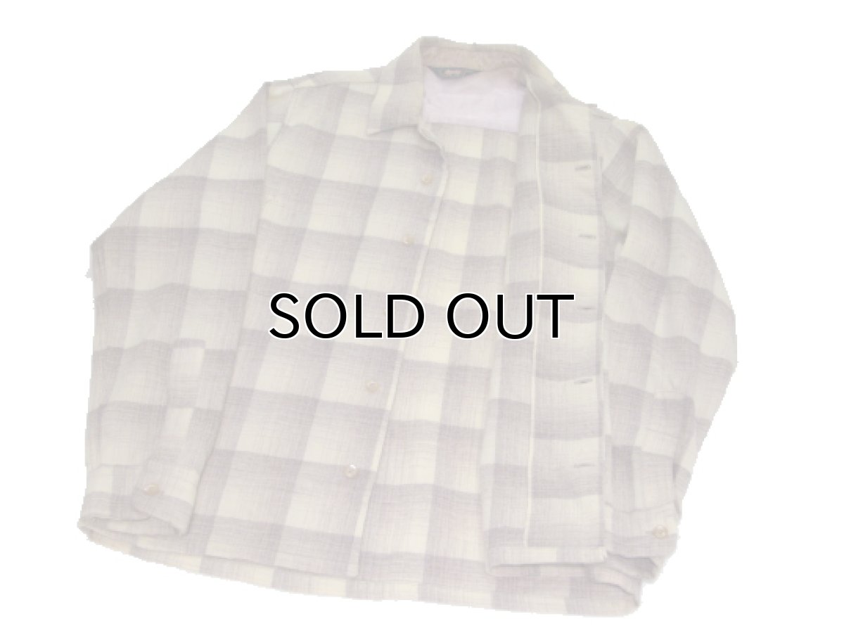 画像5: 1950-60's "Woolrich L/S Wool Box Shirts BEIGE size M - L (表記 M) (5)