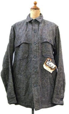 画像1: 1970's~ "Woolrich" Double Mackinaw Tweed Jacket Dead Stock -made in USA-　Mix Grey　size M - L (表記 M) (1)