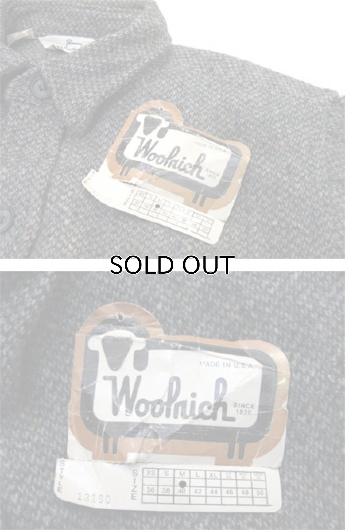 画像4: 1970's~ "Woolrich" Double Mackinaw Tweed Jacket Dead Stock -made in USA-　Mix Grey　size M - L (表記 M) (4)