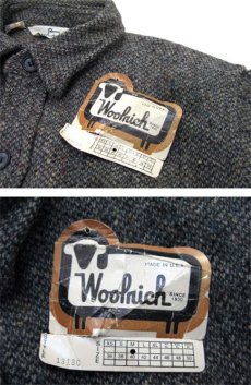 画像4: 1970's~ "Woolrich" Double Mackinaw Tweed Jacket Dead Stock -made in USA-　Mix Grey　size M - L (表記 M) (4)