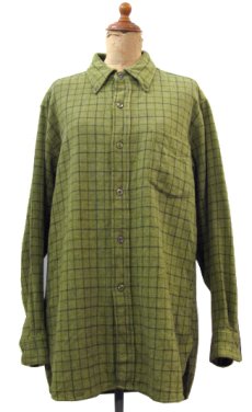 画像1: 1960's "Pendleton" L/S Wool B/D Shirts　GREEN　size L (表記 L) (1)