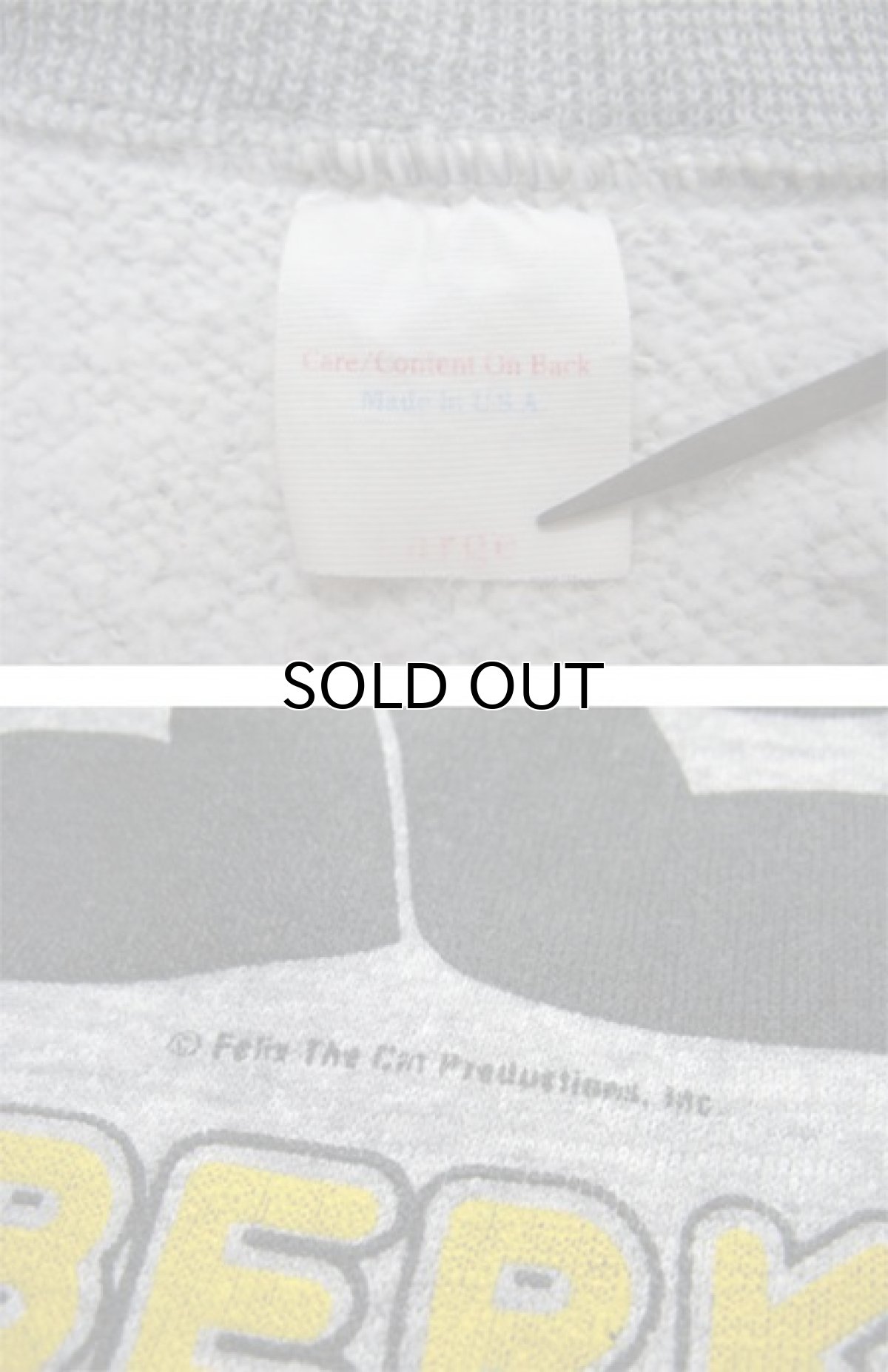 画像2: 1980's "FELIX" Crew Neck Print Sweat -made in USA-　Heather Grey　size S - M (表記 L) (2)