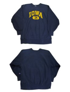 画像3: 1980's "Champion" Reverse Weave IOWA" Sweat　NAVY　size 表記 XXL (3)