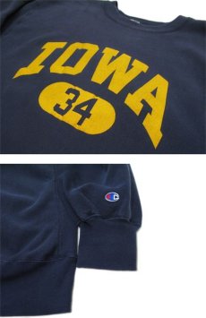 画像4: 1980's "Champion" Reverse Weave IOWA" Sweat　NAVY　size 表記 XXL (4)