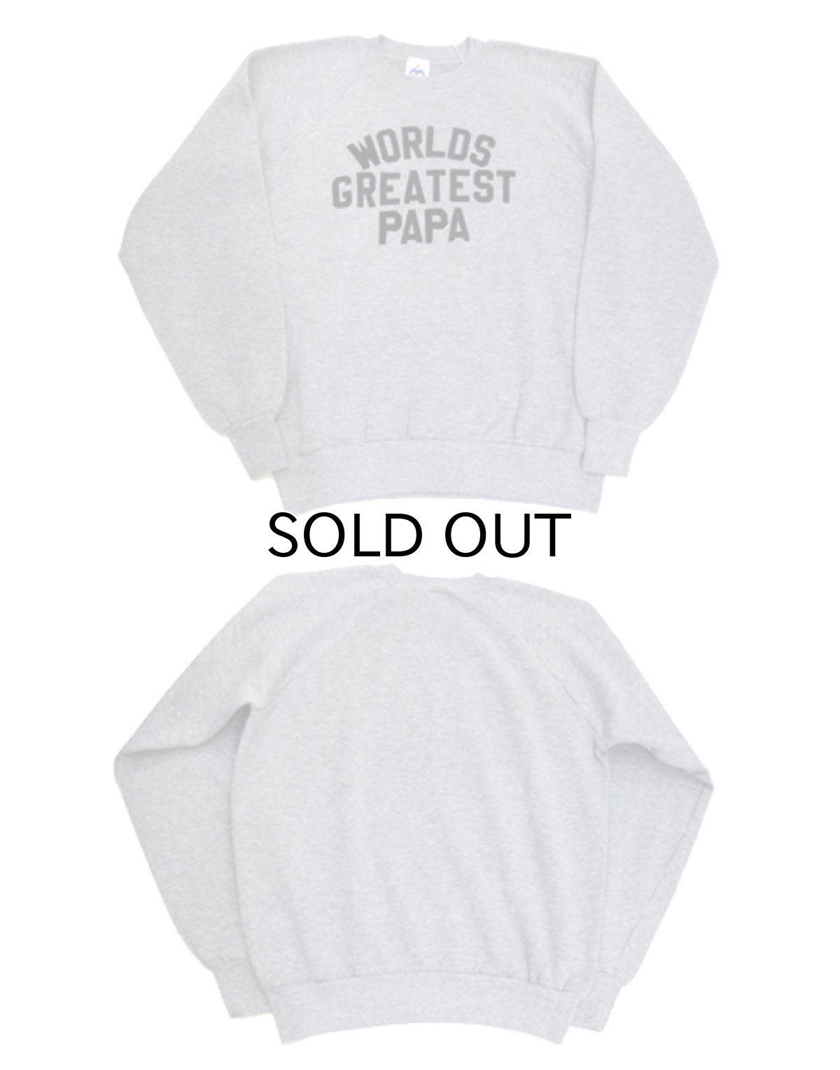 画像2: 1980's MILLER "WORLDS GREATEST PAPA" Crew Neck Sweat -made in USA- Heather Grey size M - L (表記 XL 46-48) (2)