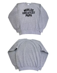 画像2: 1980's MILLER "WORLDS GREATEST PAPA" Crew Neck Sweat -made in USA-　Heather Grey　size M - L (表記 XL 46-48) (2)