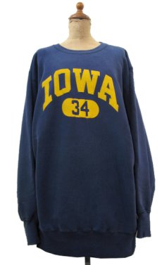 画像1: 1980's "Champion" Reverse Weave IOWA" Sweat　NAVY　size 表記 XXL (1)