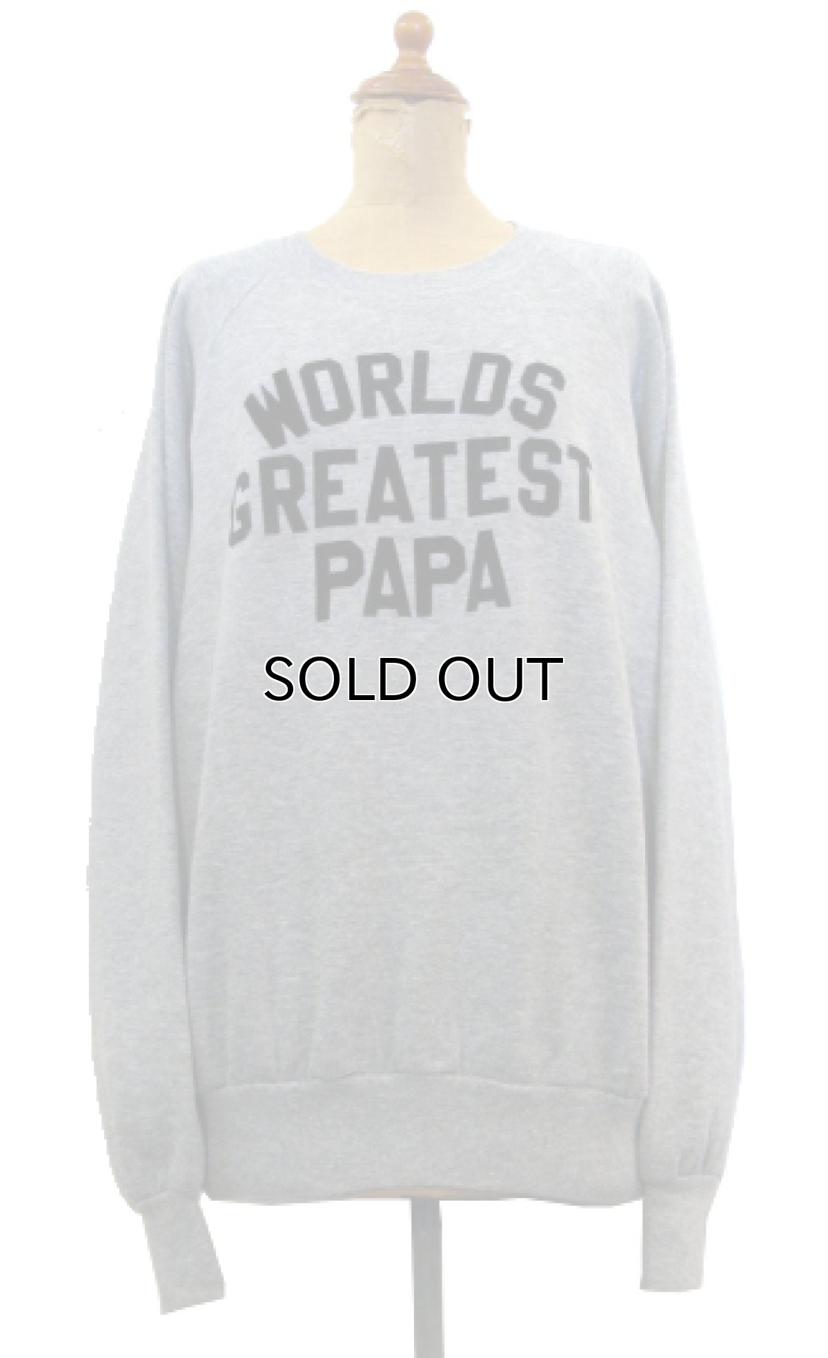 画像1: 1980's MILLER "WORLDS GREATEST PAPA" Crew Neck Sweat -made in USA-　Heather Grey　size M - L (表記 XL 46-48) (1)