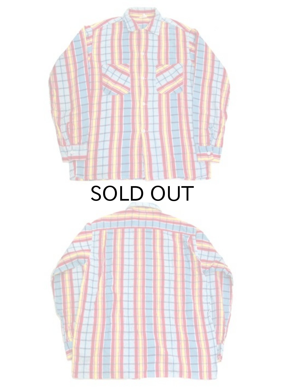 画像4: 1960's "Indian River" Print Flannel Box Shirts　Blue / Red / Yellow　size M (表記 M 15-15 1/2) (4)