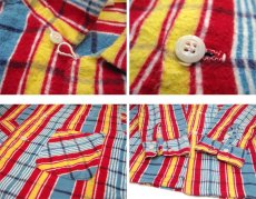 画像5: 1960's "Indian River" Print Flannel Box Shirts　Blue / Red / Yellow　size M (表記 M 15-15 1/2) (5)