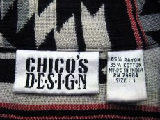 画像5: 1980's "CHICO'S DESIGN" Native Pattern Rayon Shirts　BLACK　size M (表記 1) (5)