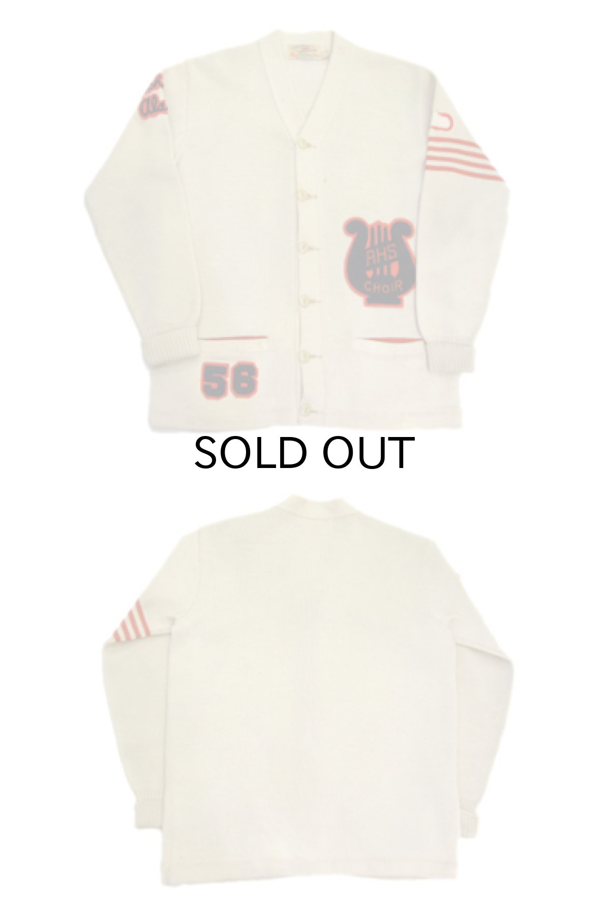 画像3: 1950's "Jack Frost Woolen Wear" Lettered Cardigan Natural size M - L (表記 不明) (3)