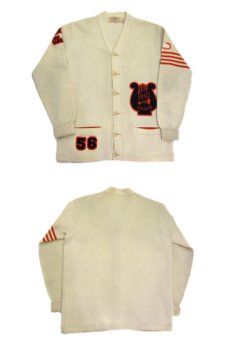 画像3: 1950's "Jack Frost Woolen Wear" Lettered Cardigan　Natural　size M - L (表記 不明) (3)