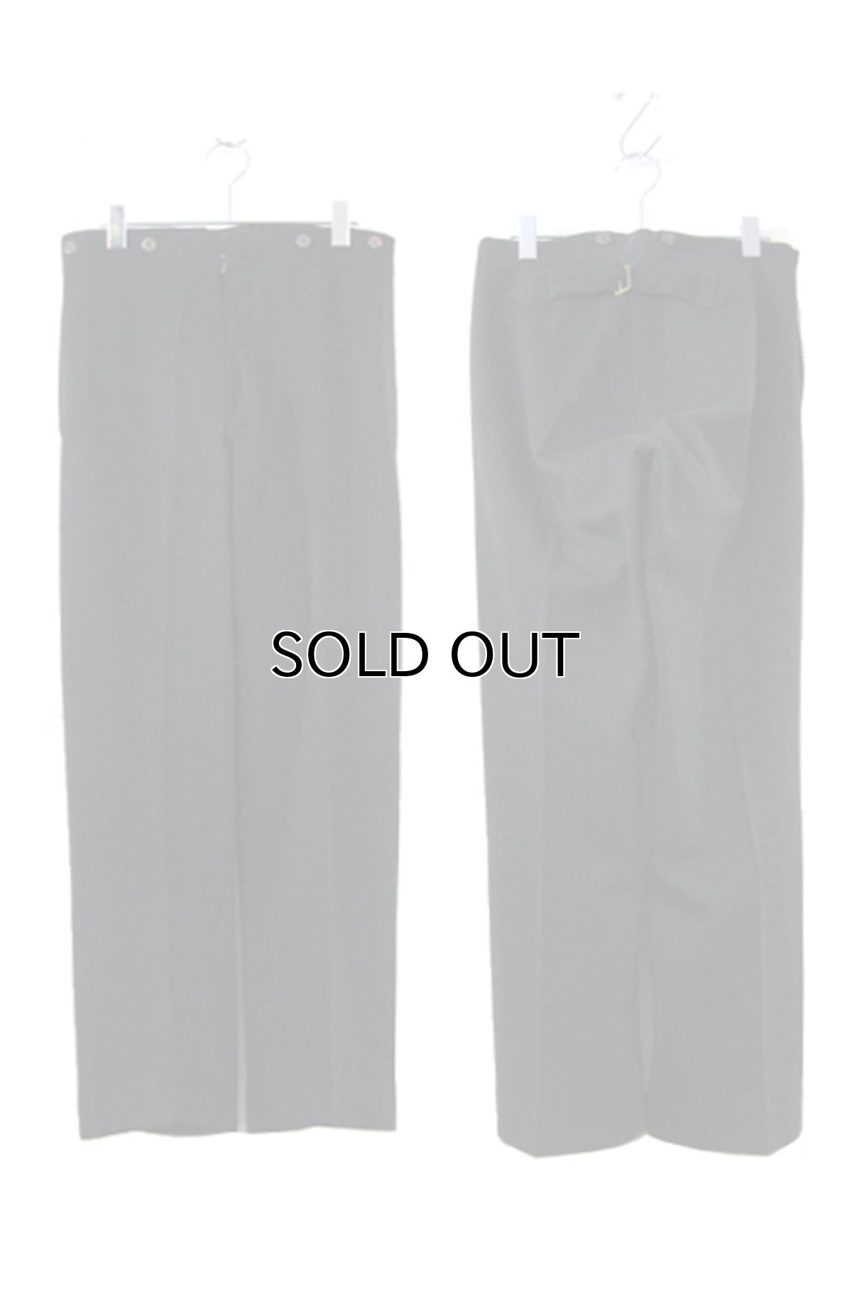 画像2: A) ~1940's Europe Wool Trousers with Suspenders Button BLACK size 29 ~ 31 inch (2)