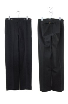 画像2: A) ~1940's Europe Wool Trousers with Suspenders Button　BLACK　size 29 ~ 31 inch (2)